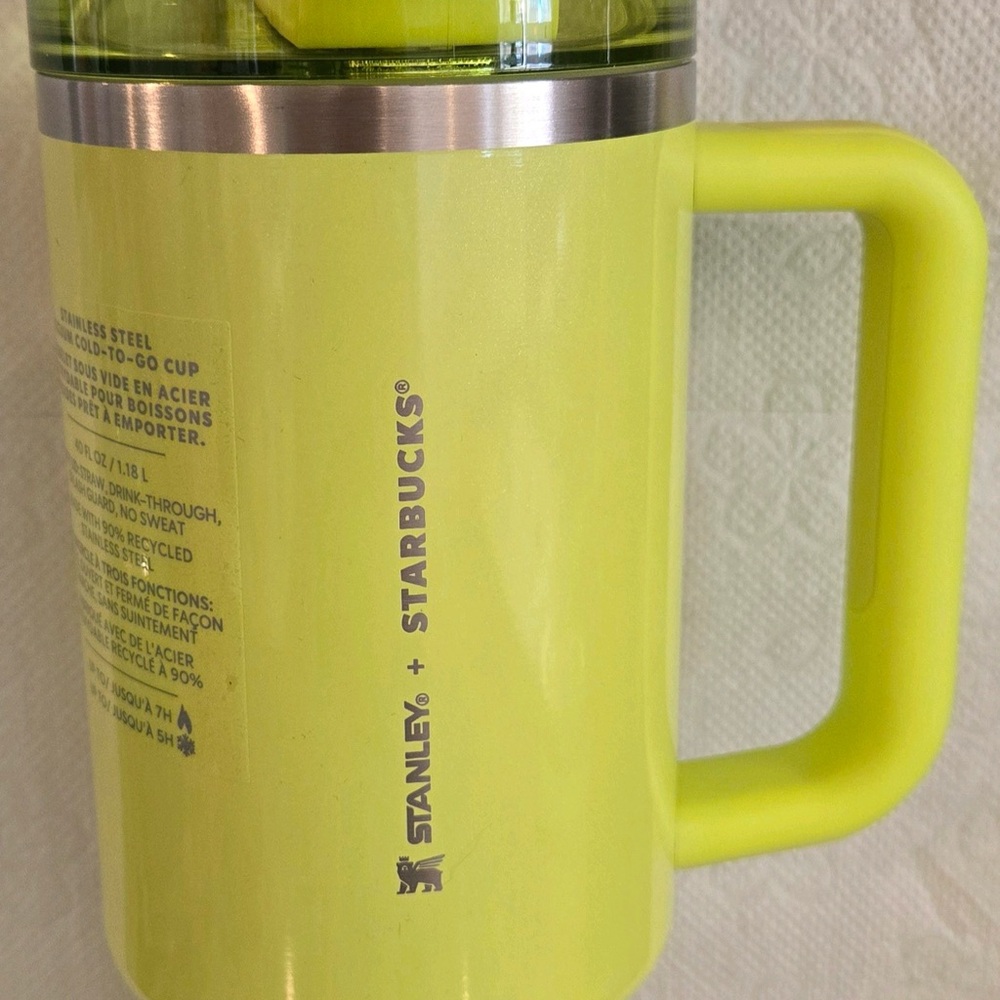 StanleyxStarbucks 2024 Summer Exclusive Lime Green Shimmer 40 oz  Tumbler